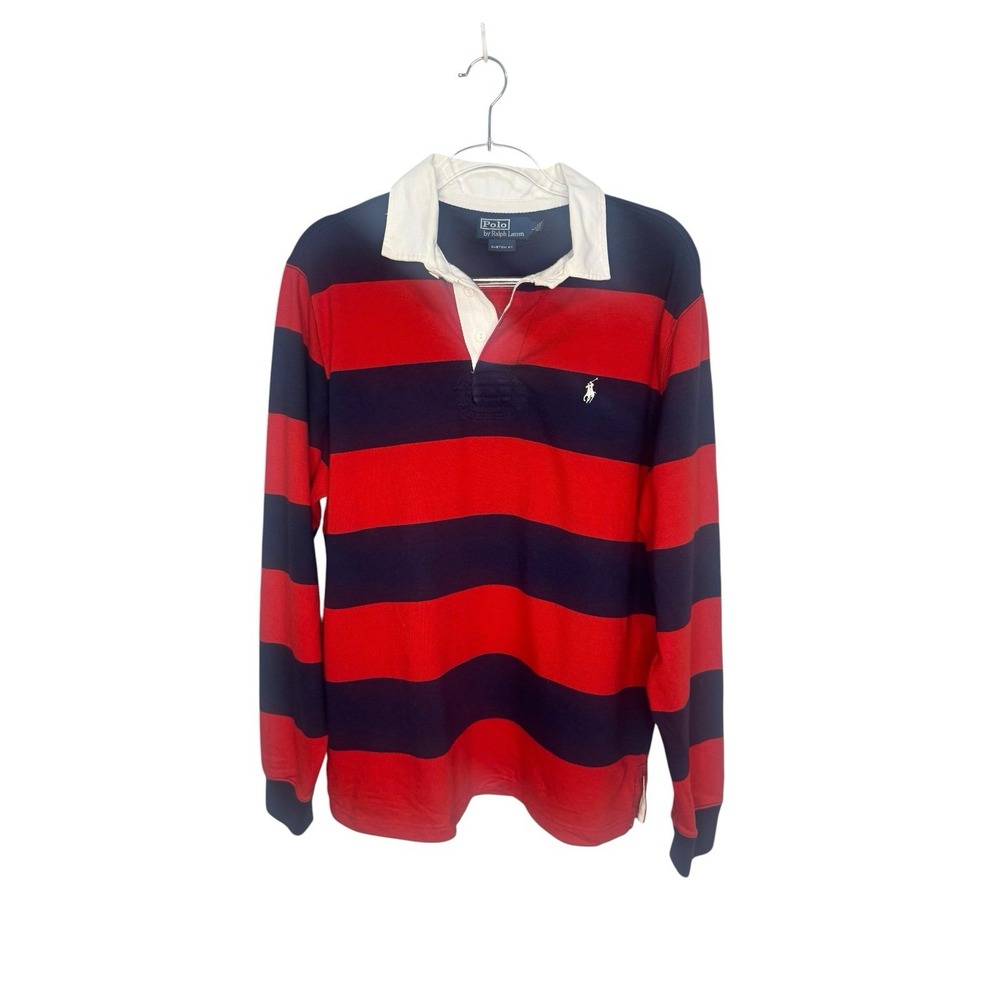 Vintage Y2KPolo Ralph Lauren Rugby Shirt Striped Pullover Preppy 90's Kanye Prep